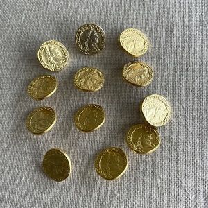 Dozen vintage gold ‘coin’ buttons